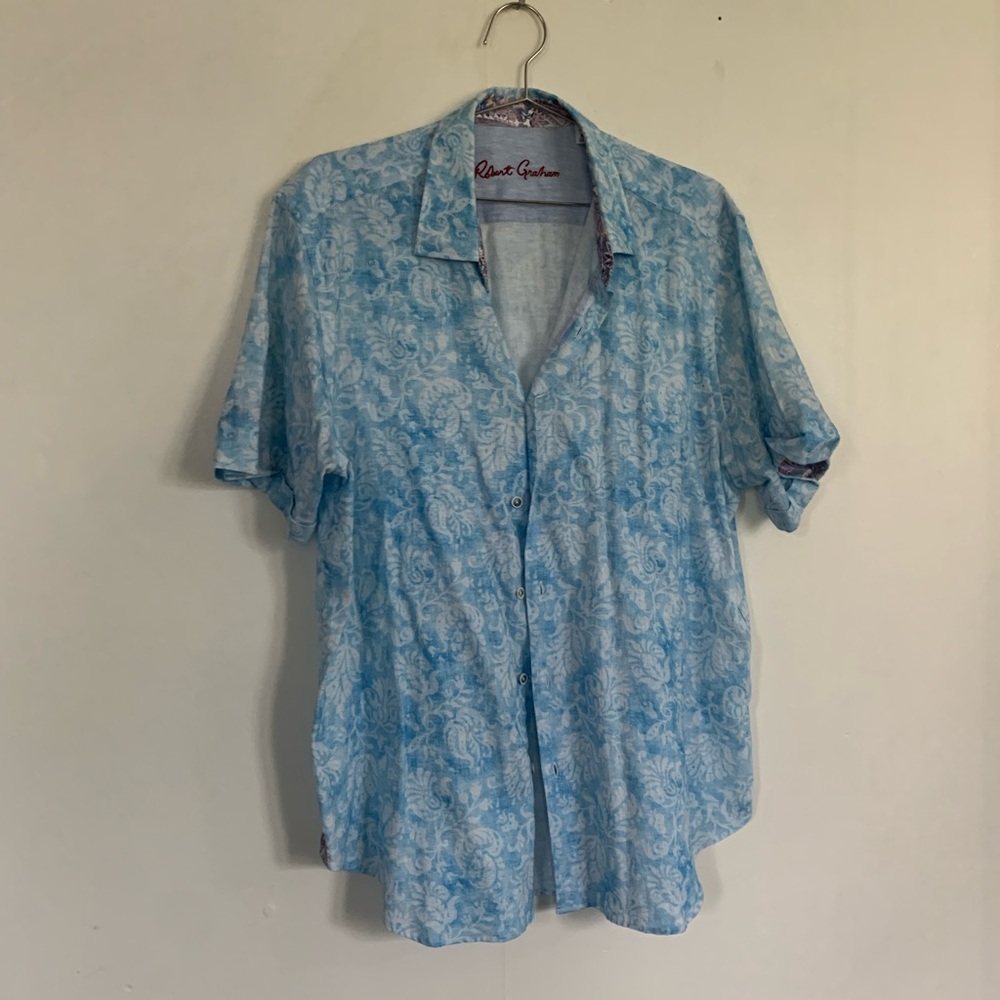 Robert Graham Blue and Purple Casual Button Down Shirt